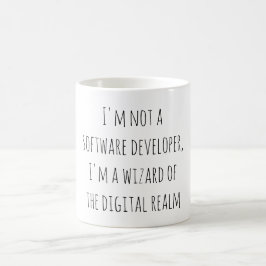 "I'm not a software developer, I'm a wizard of the コーヒーマグカップ