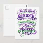 I'm Not Always Sarcastic -- Sometimes I'm Asleep ポストカード (正面/裏面)