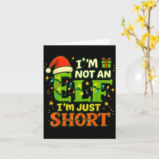 Im Not An Elf Just Short Funny Christmas Xmas Men  カード (黄色い花)
