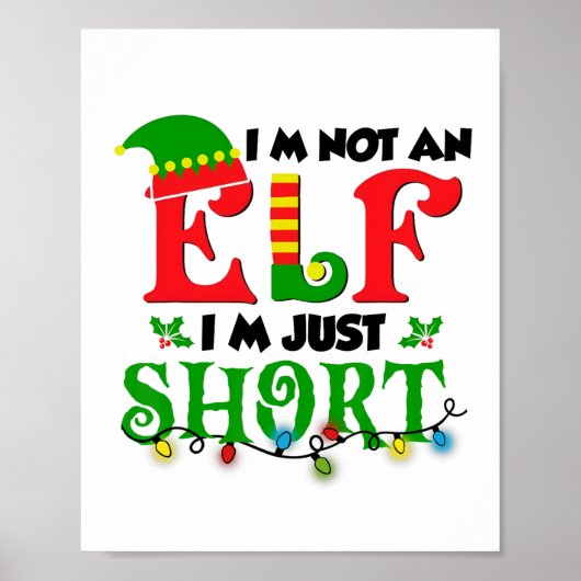 Im Not An Elf Just Short Funny Christmas Xmas Men ポスター (正面)