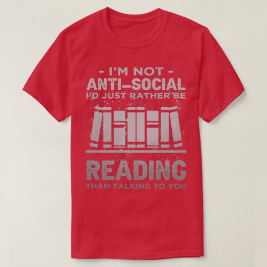 Im Not AntiSocial IdはむしろIntrovであ読る Tシャツ (デザイン正面)