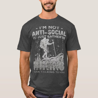 Im Not AntiSocial Idむしろ内向的なハイキング Tシャツ