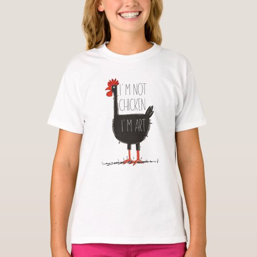 I'm Not Chicken, I'm Art - Quirky Retro T Shirt Tシャツ (正面)
