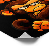 I'm not grumpy funny angry monkey cartoon ポスター (角)