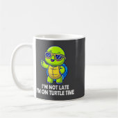 I'm Not Late I'm On Turtle Time Funny Turtle Men W コーヒーマグカップ (左)