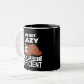 I'm Not Lazy I'm Energy Efficient Funny Sloth ツートーンマグカップ (正面左)