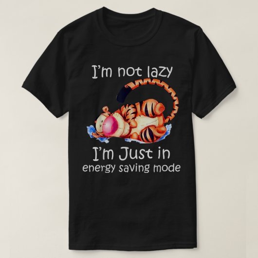 Im Not Lazy Im Just In Energy Saving Mode Tiger Gi Tシャツ (デザイン正面)