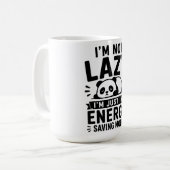 I'm Not Lazy Mug | 面白い怠け者パンダの省エネマグ コーヒーマグカップ (正面左)