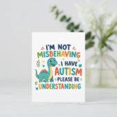 I'm not misbehaving I have autism ポストカード (スタンド正面)