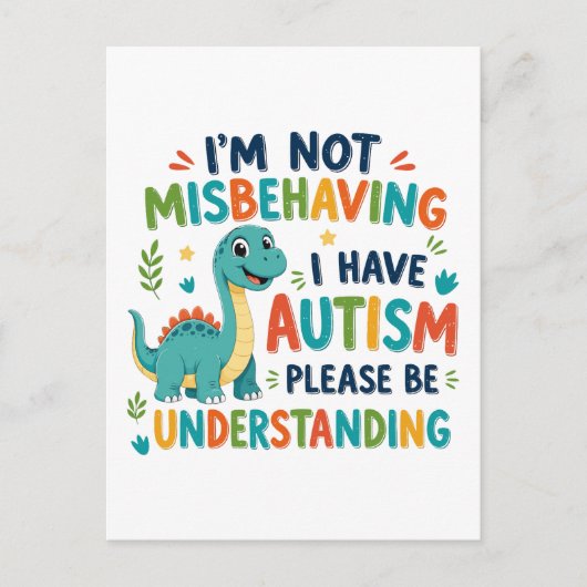 I'm not misbehaving I have autism ポストカード (正面)
