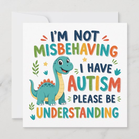 I'm not misbehaving I have autism 招待状 (正面)