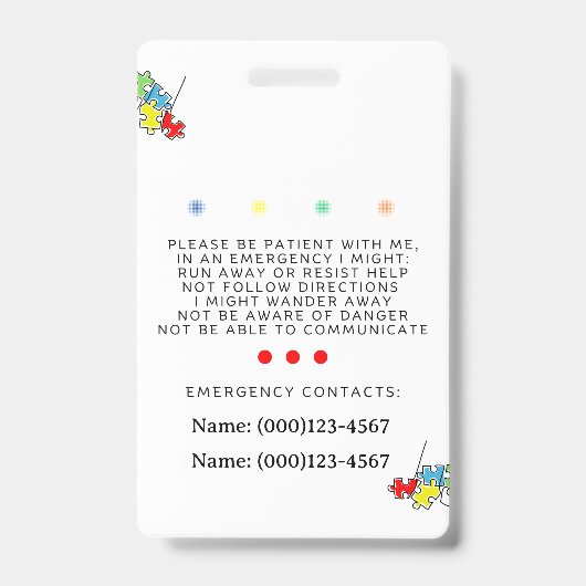 Im Not Misbehaving I have Autism ID Badge  バッジ (裏面)