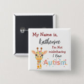 I'm not misbehaving I have Autism pin badge 缶バッジ (正面&裏面)