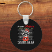 I'm Not My Mother's Golden Child Funny Raccoon Chr キーホルダー (正面)