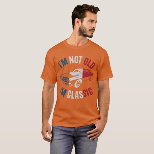 Im Not Old Im Classic Car US Flag Classic Car boy Tシャツ (正面フル)