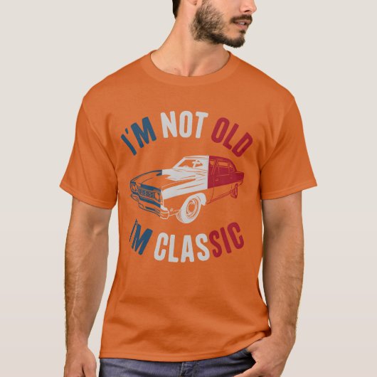 Im Not Old Im Classic Car US Flag Classic Car boy Tシャツ (正面)