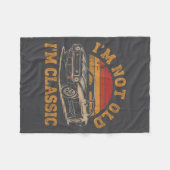 I'm Not Old I'm Clic Funny Car Graphic Men Dad Pap フリースブランケット (正面(横))
