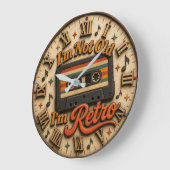 I'm Not Old I'm Retro Retro Music Room Decor Gift ラージ壁時計 (傾斜)