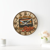 I'm Not Old I'm Retro Retro Music Room Decor Gift ラージ壁時計 (ホーム)