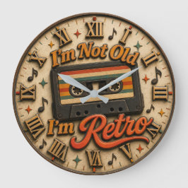 I'm Not Old I'm Retro Retro Music Room Decor Gift ラージ壁時計
