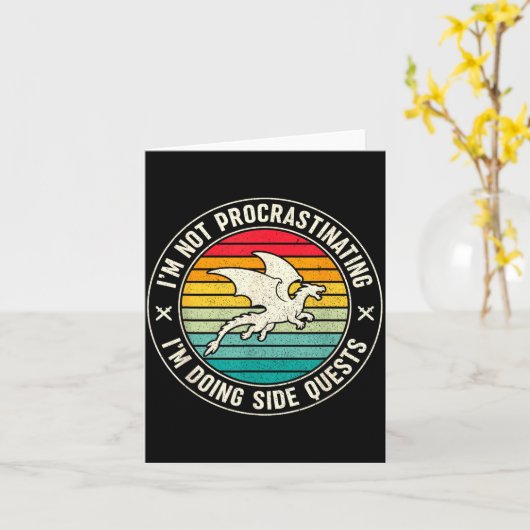 I'm Not Procrastinating I'm Doing Side Quests Drag カード (黄色い花)