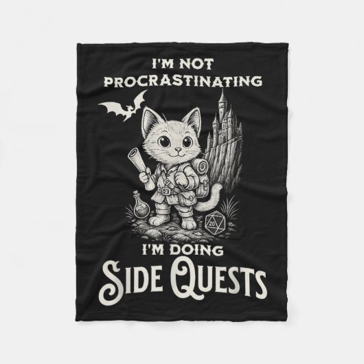 I'm Not Procrastinating I'm Doing Side Quests Rpg フリースブランケット (正面)