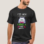 I'm Not Single I Have A Cat Graphic Tees Tシャツ (正面)