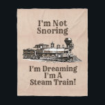I'm Not Snoring Dreaming I'm a Steam Train Medium フリースブランケット<br><div class="desc">A great blanket for any steam train lover - See my store for lots more train gifts.</div>