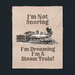 I'm Not Snoring Dreaming I'm a Steam Train Medium フリースブランケット<br><div class="desc">A great blanket for any steam train lover - See my store for lots more train gifts.</div>