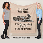 I'm Not Snoring Dreaming I'm a Steam Train Medium フリースブランケット<br><div class="desc">A great blanket for any steam train lover - See my store for lots more train gifts.</div>