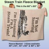 I'm Not Snoring Dreaming I'm a Steam Train Medium フリースブランケット