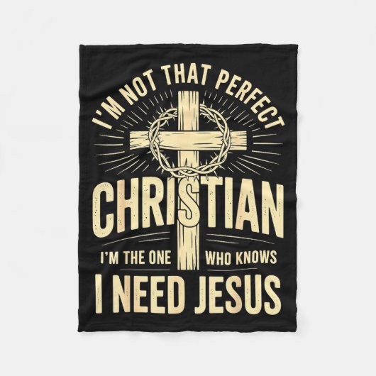 I'm Not That Perfect Christian Jesus フリースブランケット (正面)