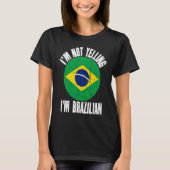 I'm Not Yelling I'm Brazilian Retro Distressed Bra Tシャツ (正面)