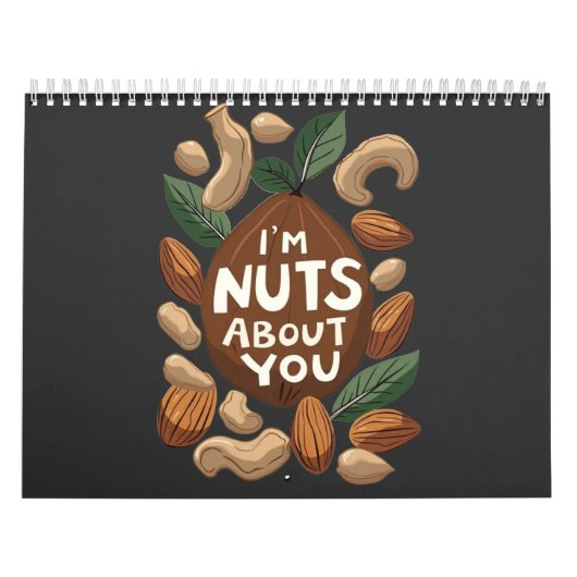 I'm Nut About You - Nut おもしろい Loversデザイン カレンダー (カバー)