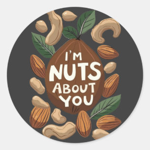 I'm Nut About You - Nut おもしろい Loversデザイン ラウンドシール