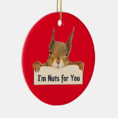 I'm Nuts for You Squirrel顔編集可能文字 セラミックオーナメント (右)