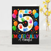 Im Officially A Handful Five 5th Birthday Girls Bo カード (黄色い花)