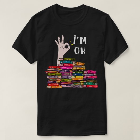Im Okの本読愛好家Bookworm Funn Tシャツ (デザイン正面)