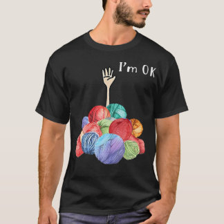 I'M Ok かぎ針編み 毛糸 - s - ブラック - 小 Tシャツ