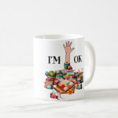 I'M Ok Sewing Quilting For Women Knitting Quilters コーヒーマグカップ (正面右)
