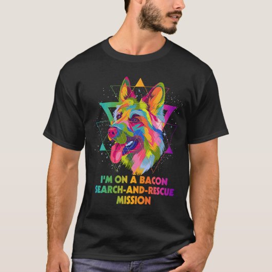 Im on Bacon Search and Rescue Mission German Shep Tシャツ (正面)