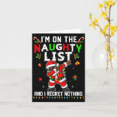 I'm On The Naughty List Christmas Santa Claus Blac カード (黄色い花)