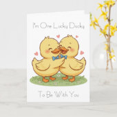 I'm One Lucky Ducky Valentine's Day Card カード (黄色い花)