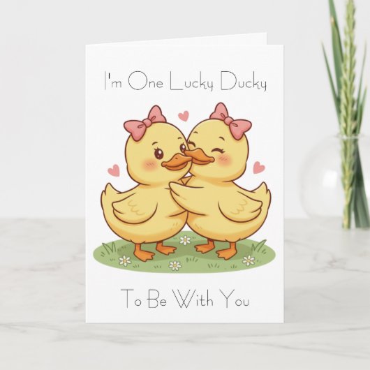 I'm One Lucky Ducky Valentine's Day Card カード (正面)