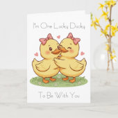 I'm One Lucky Ducky Valentine's Day Card カード (黄色い花)
