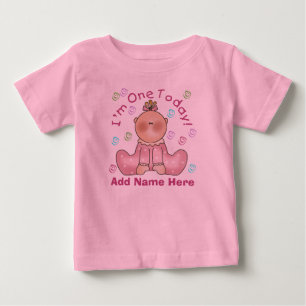 I'm One Todayパーソナライズされた誕生日Tシャツ ベビーTシャツ
