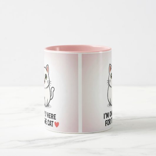 I'm Only Here For The Cat" Cute Kawaii Illustratio マグカップ (中央)