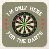 Im Only Here For The Darts Fun Darts Player スクエアペーパーコースター (正面)