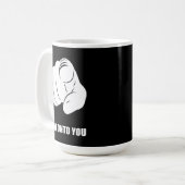 I'm Onto You - 指差し、陽気で楽しい コーヒーマグカップ (正面左)