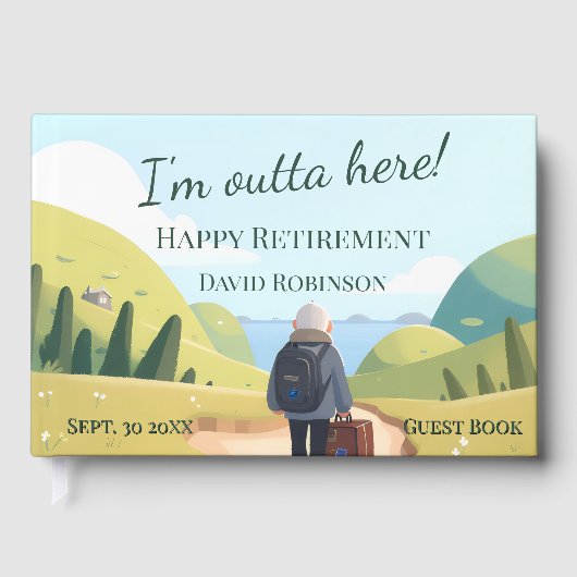 I'm Outta Here Retirement Party Retro ゲストブック (正面)